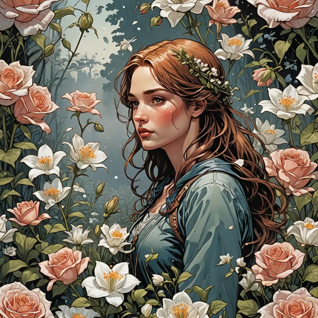 Floral Comic Book Art: Roses and More