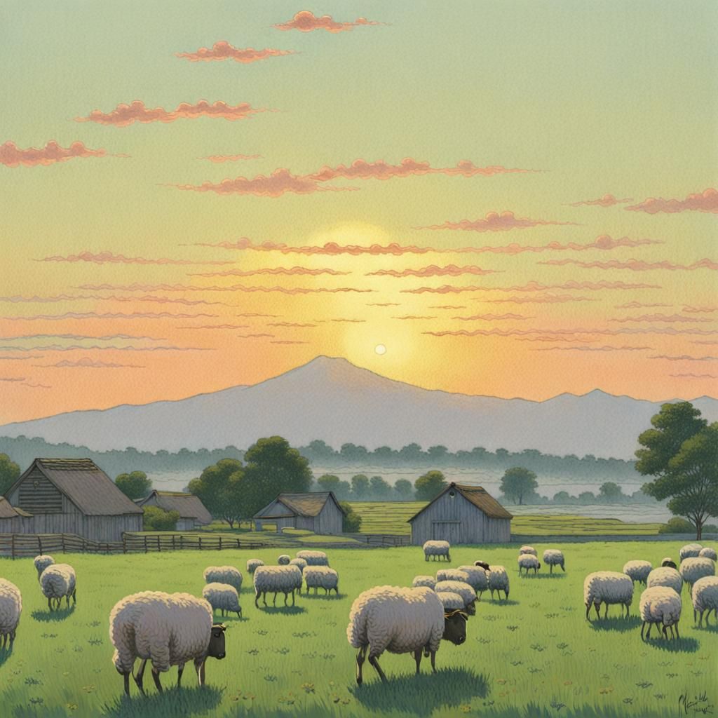 16k resolution, art by Hasui Kawase, Claude Monet. Serene co...