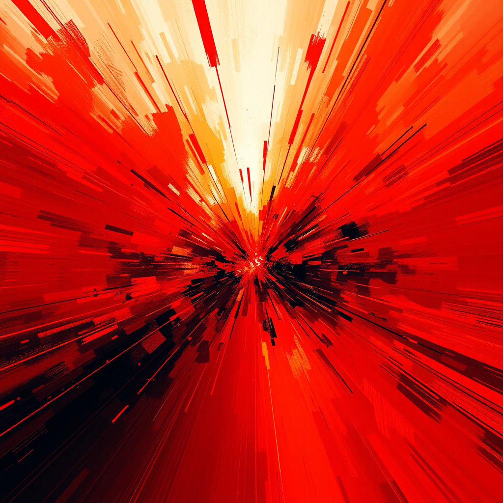 Abstract Explosion in Action Painting Style