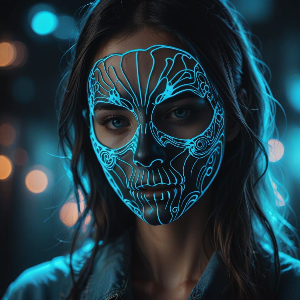 Surreal Macro Portrait in Neon Hues