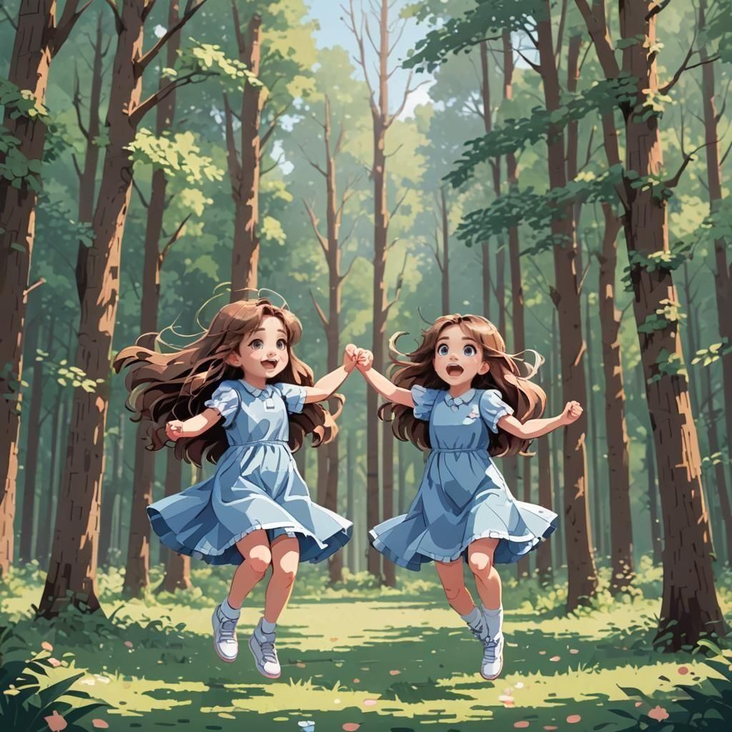 Cute Girls Cheering in Pixel Art Style