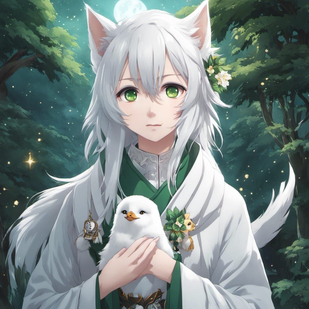 Wolfie with a penguin chick