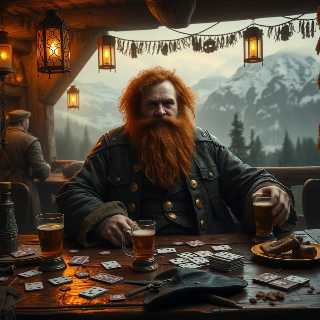 17th Century Explorer in Tavern, Matte Painting