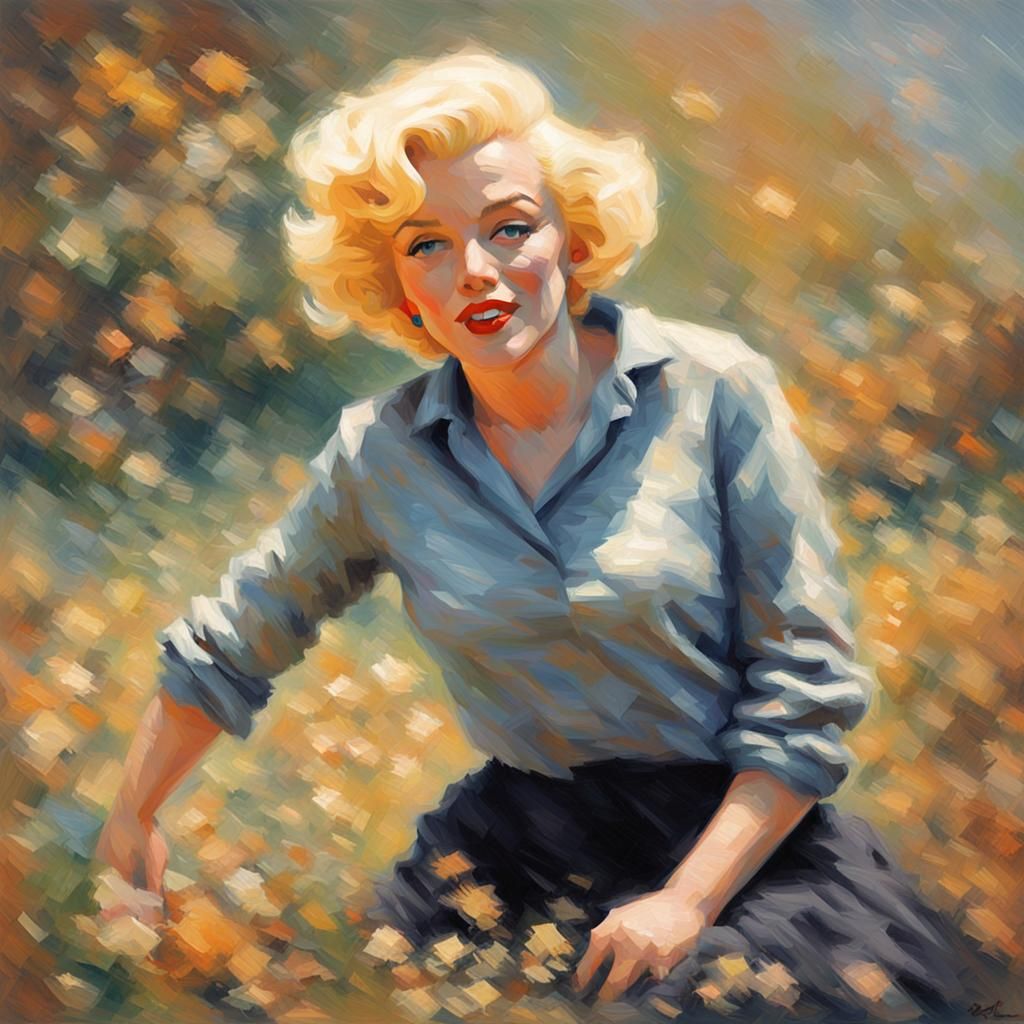 Marilyn Monroe in Impressionist Style