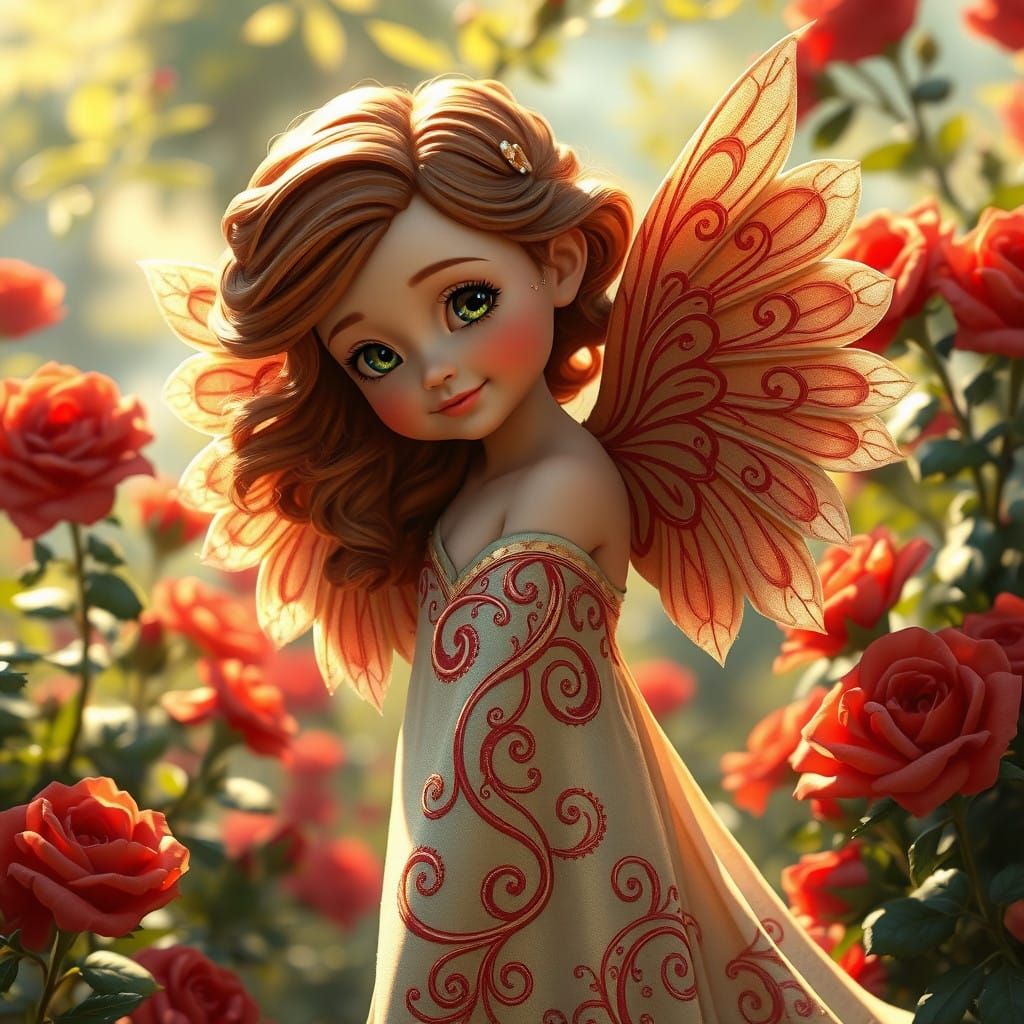 Pixar-Inspired Goddess of Love in Vibrant Garden