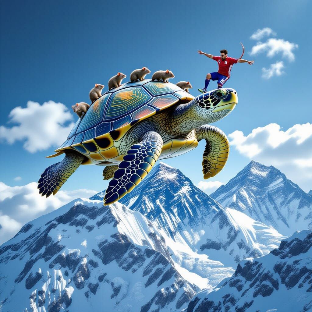 Flying Turtle Ascends Everest With Messi and Rats