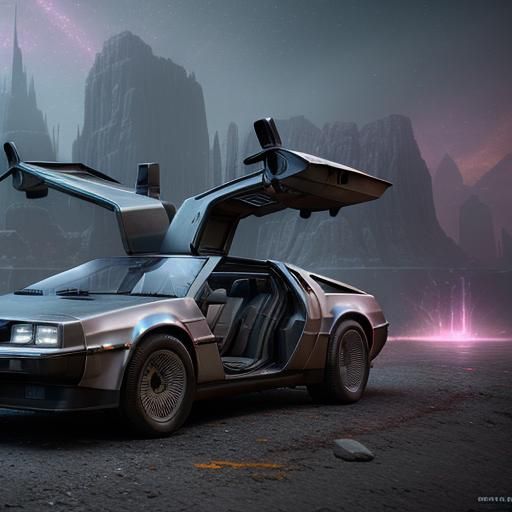 Detailed DeLorean Matte Painting in 8K