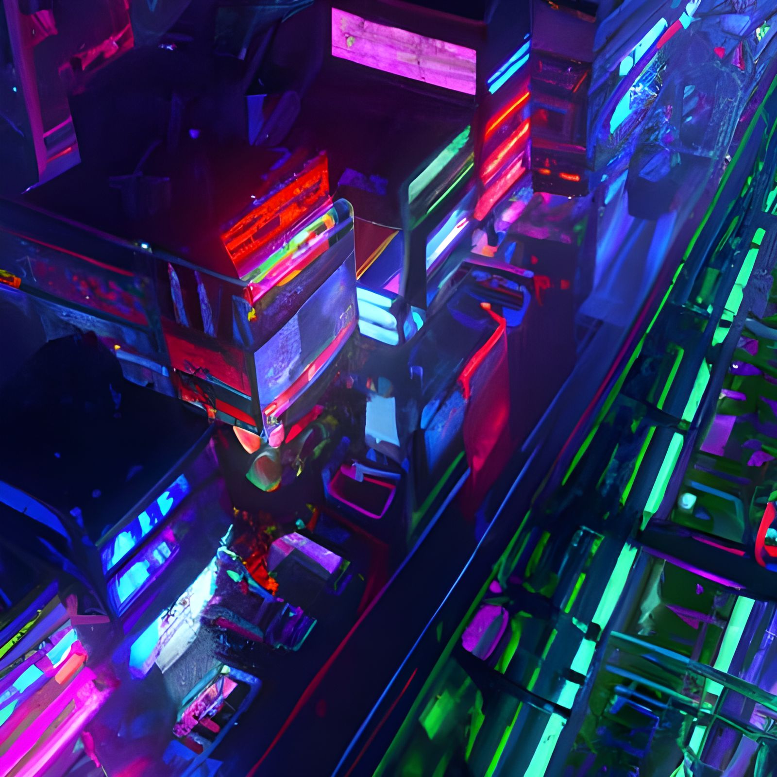 Bird Eye view of cyberpunk city, cyberpunk 2099 blade runner 2049 neon, rainy, hyperdetailed Unreal Engine 8k resolution...