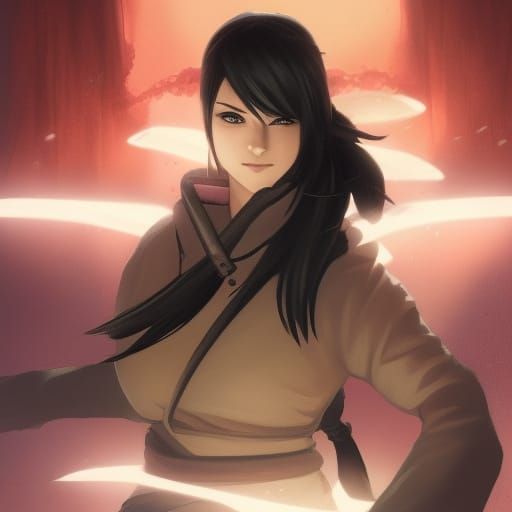 Hyperdetailed Kunoichi Portrait in Triadic Colors