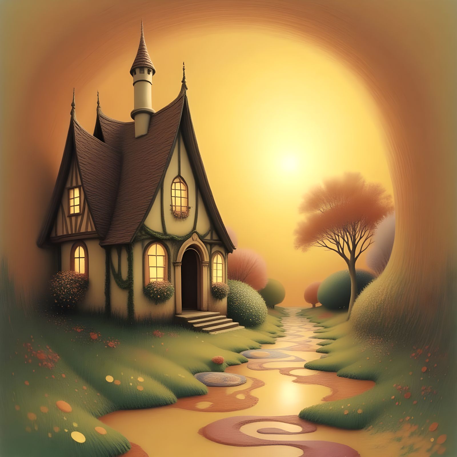 Melting Wax Farmhouse Under Hot Sun