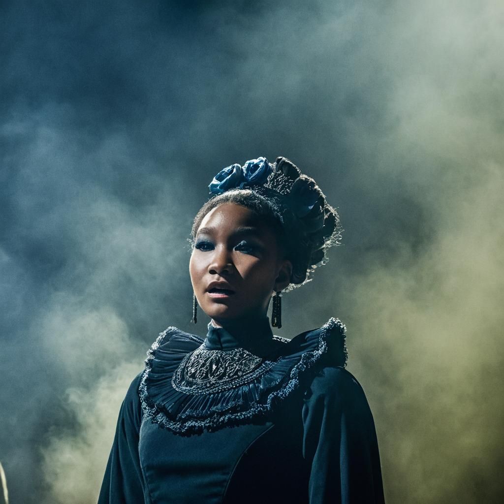 Ethereal Singer in Dark Fantasy Halloween Concert