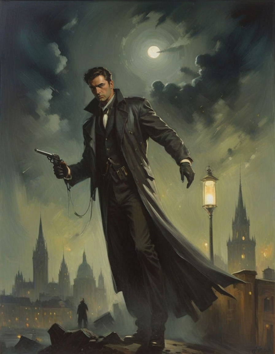 Noir Night Secrets Revealed in a Mysterious Painting