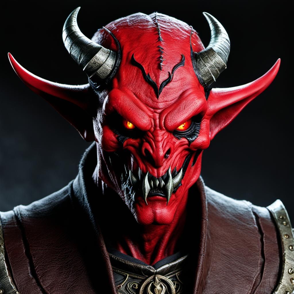 Menacing Goblin Demon with Glowing Eyes