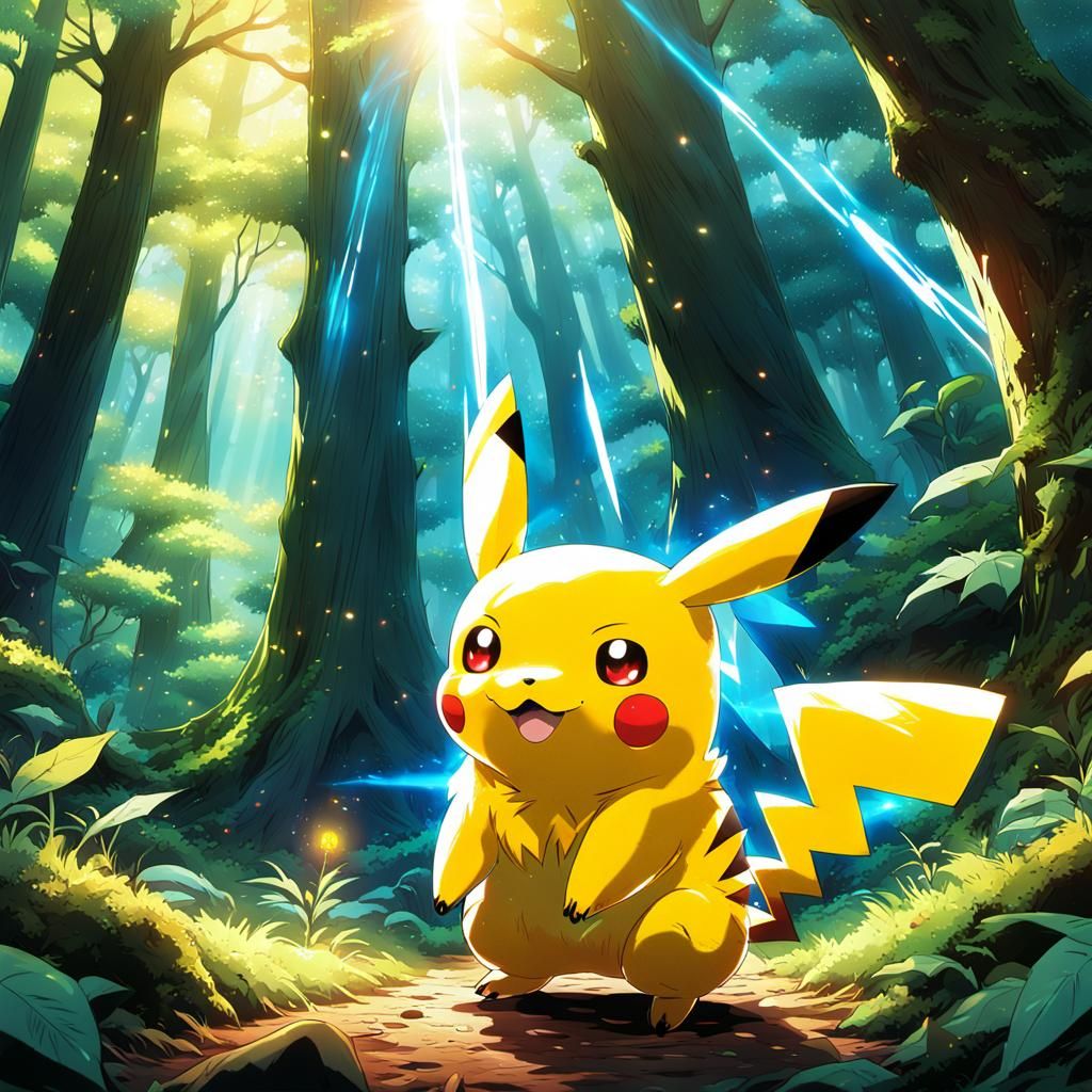 Pikachu in Forest, Anime Key Visual
