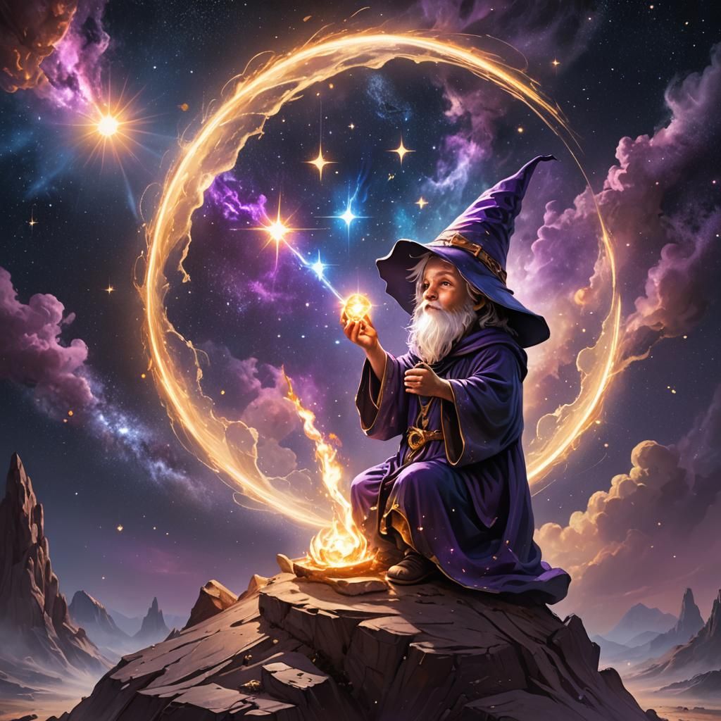 Baby Wizard and Supernova: Fantasy Concept Art
