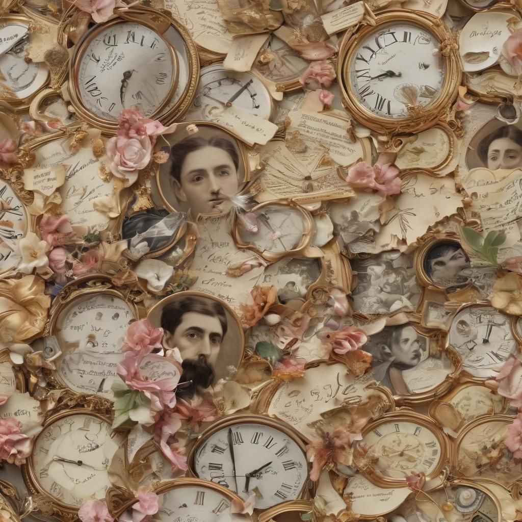 Hyperrealistic Portrait of Marcel Proust Lost in Time
