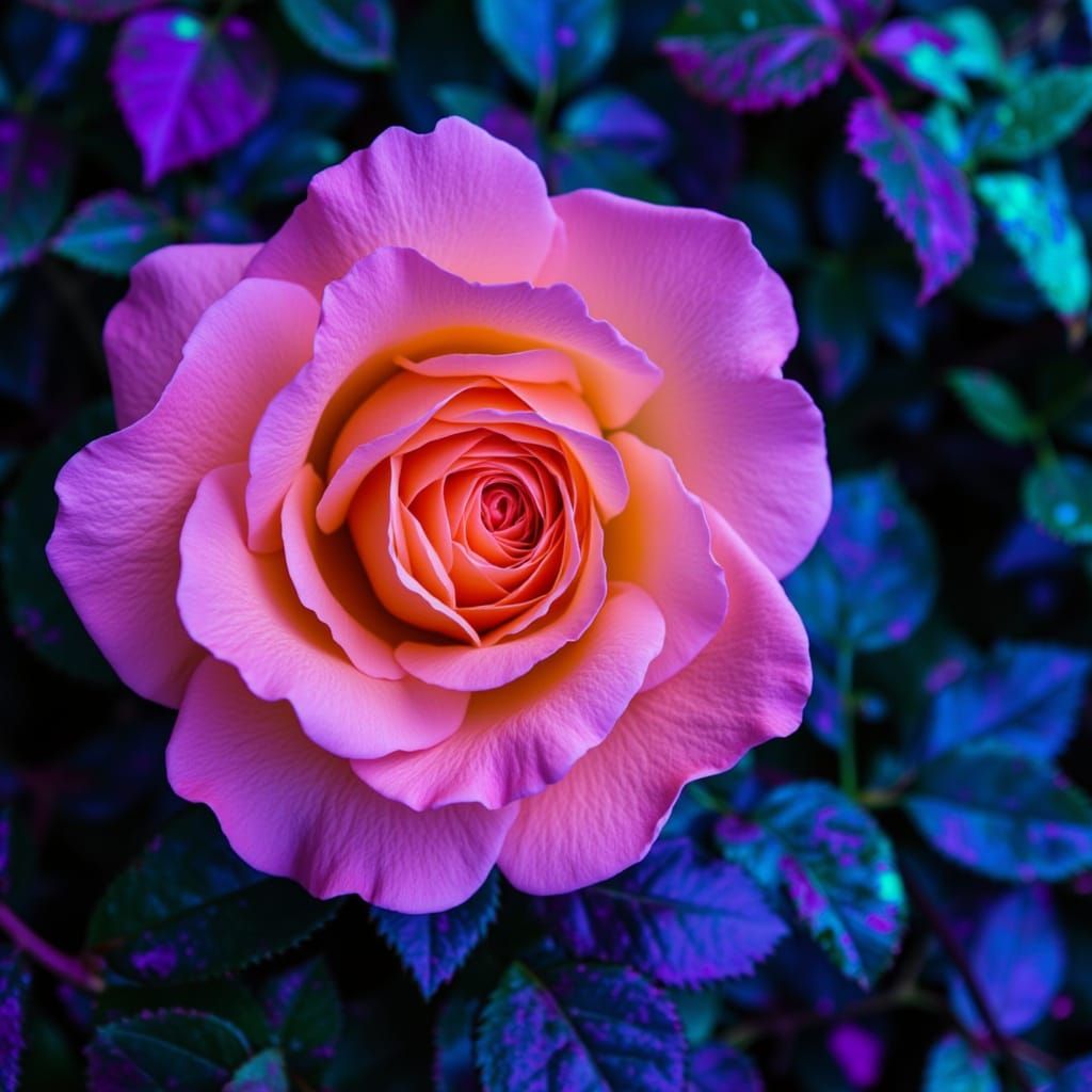 Bioluminescent Jungle Rose in Ethereal Glow