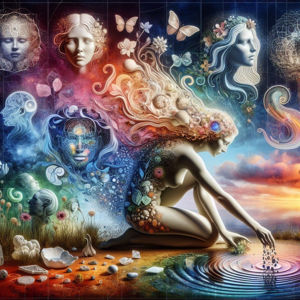 Surreal Bio Art of Self-Discovery and Empowerment in Vibrant...