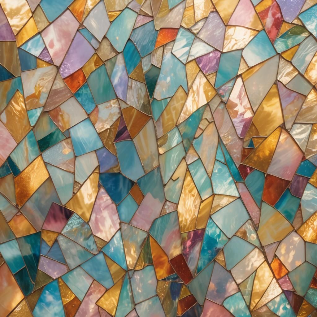 Heavenly Figure in Stained Glass Light