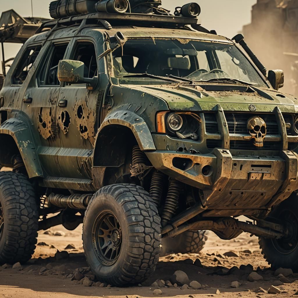 Post-Apocalyptic SUV in Wasteland, Unreal Engine Art