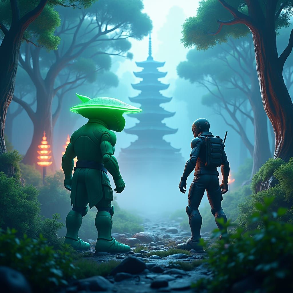 Mr Beast vs Logan Paul in Japanese Forest