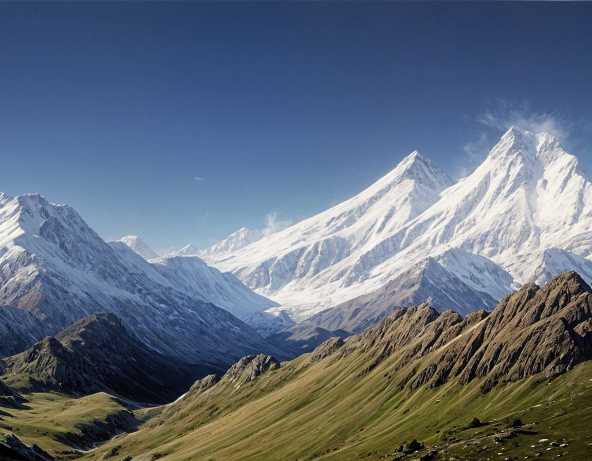 Epic Mountain Range in Fantasy Style