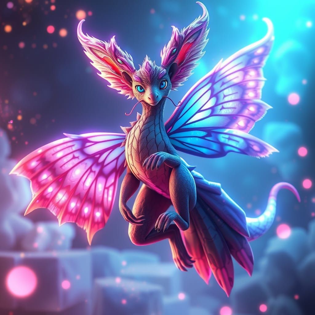 Anime Style Mongoose Butterfly Hybrid Creature