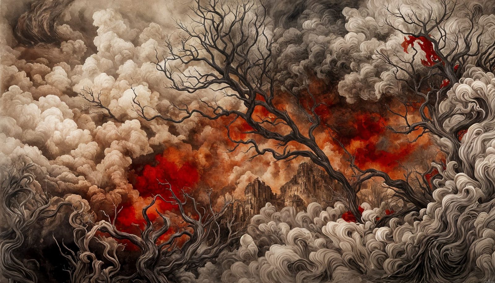 Dramatic Magazine Cover Art in Encaustic Style