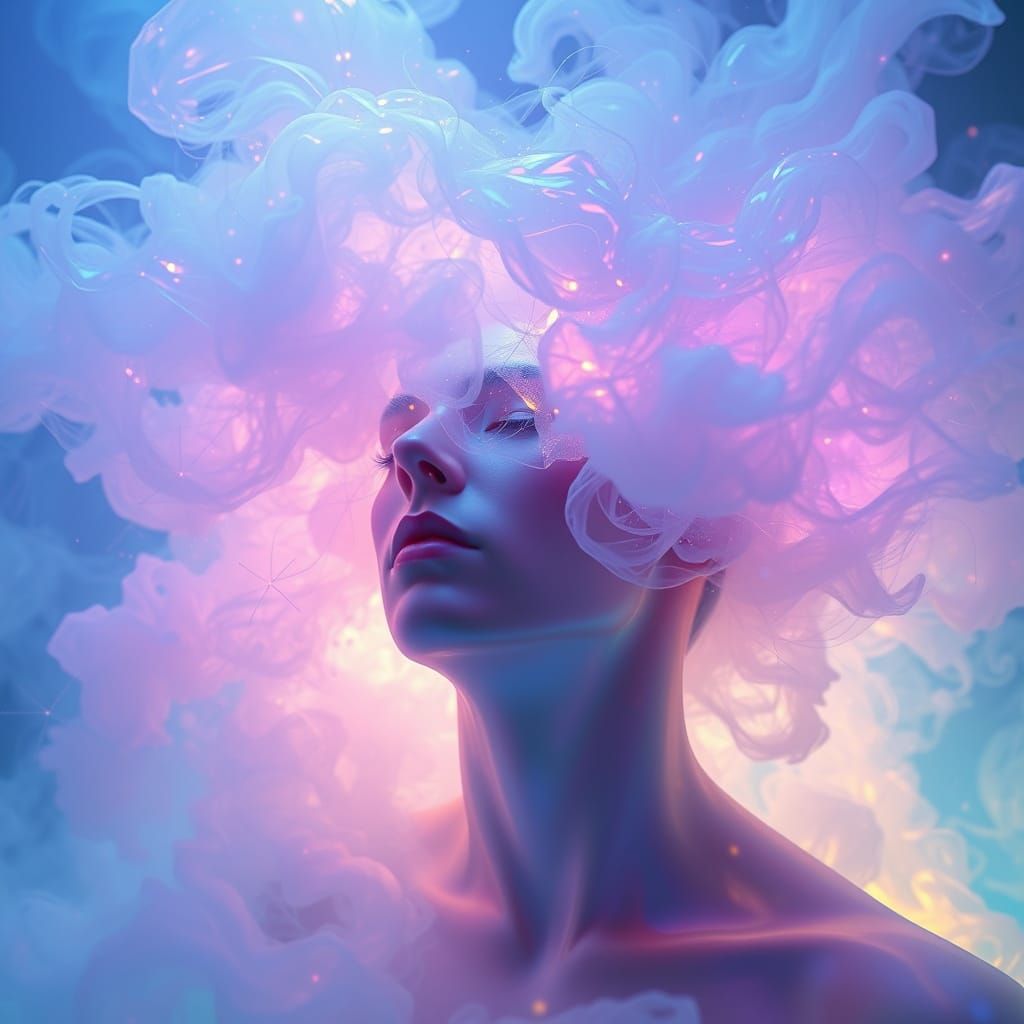 Ethereal Breakthrough of Consciousness in Vibrant, Iridescen...