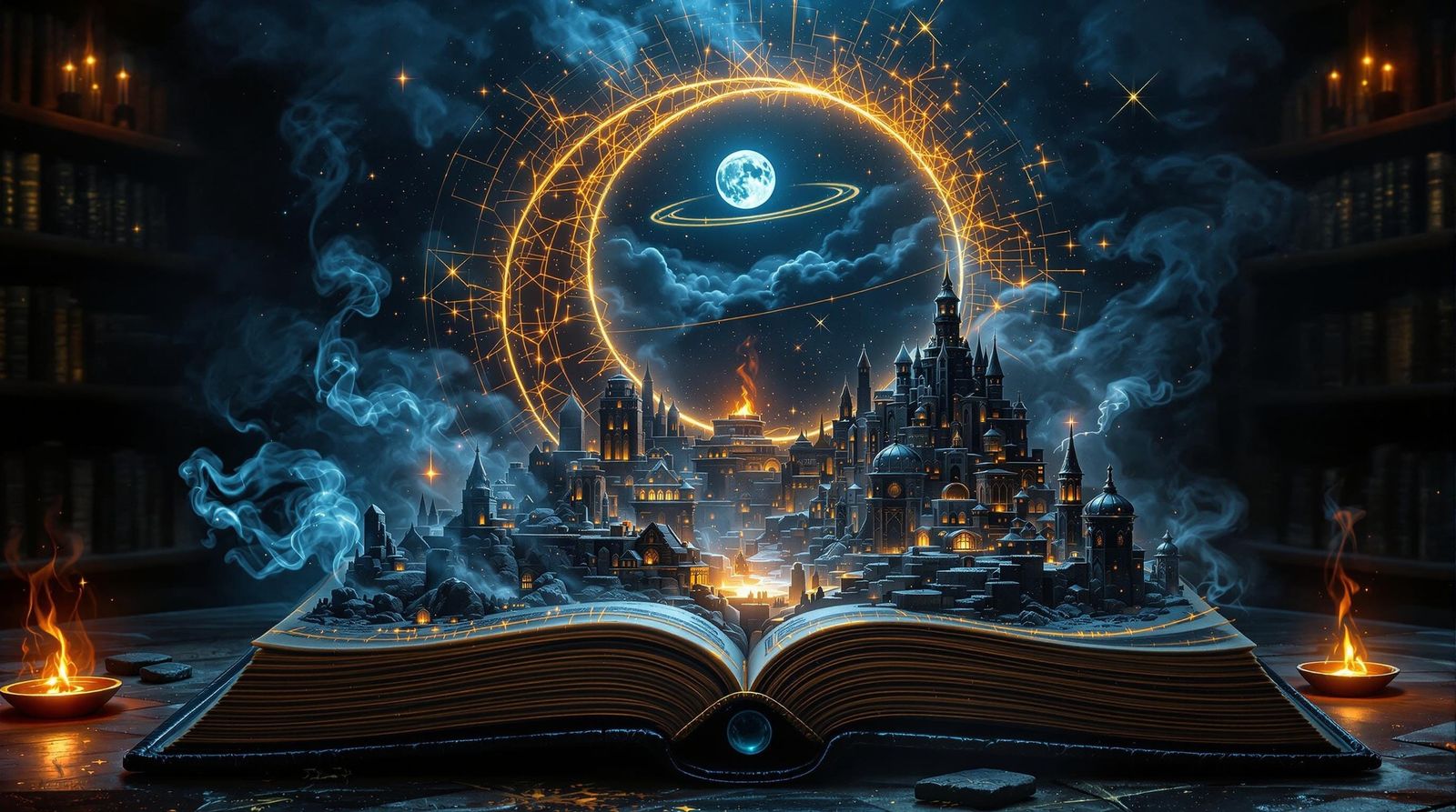 Living Grimoire Reveals Mirage City by Moonlight