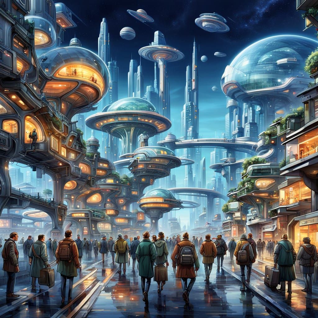 A Futuristic Utopia: Retro-Futuristic Cityscape of 2025