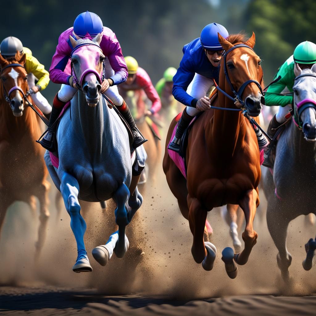 Horses racing,