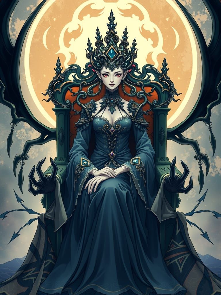 Dark Queen of Lost Souls: Anime Style Portrait