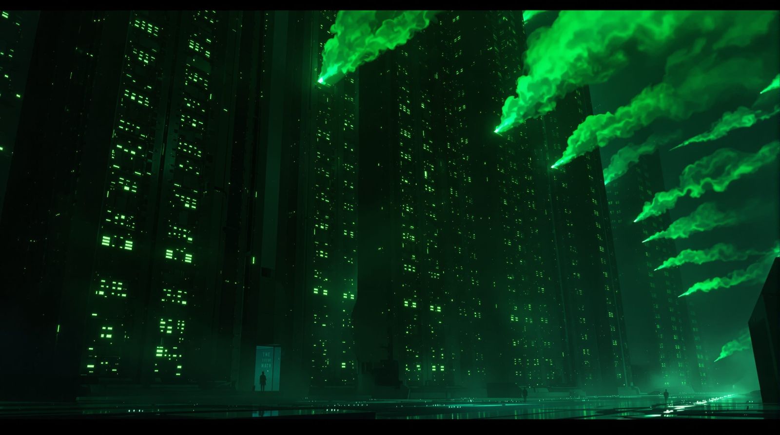 Ominous AI Data Center: Dystopian Concept Art