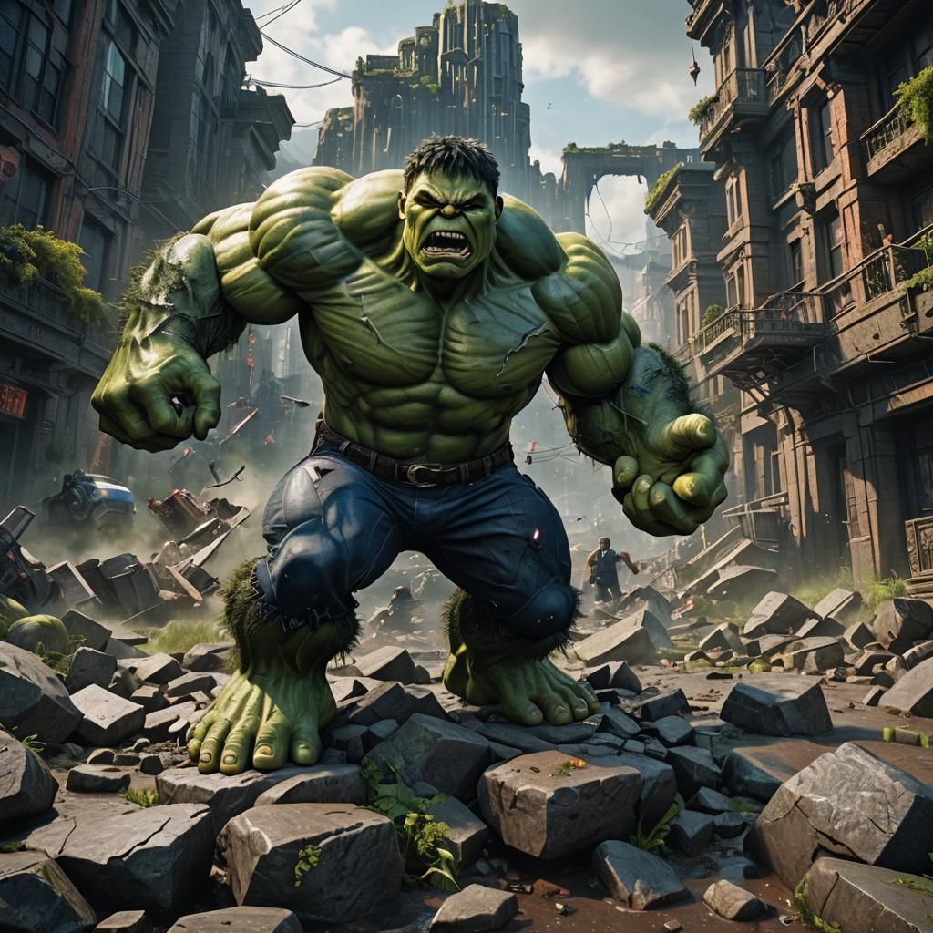 Detailed Matte Painting of the Hulk