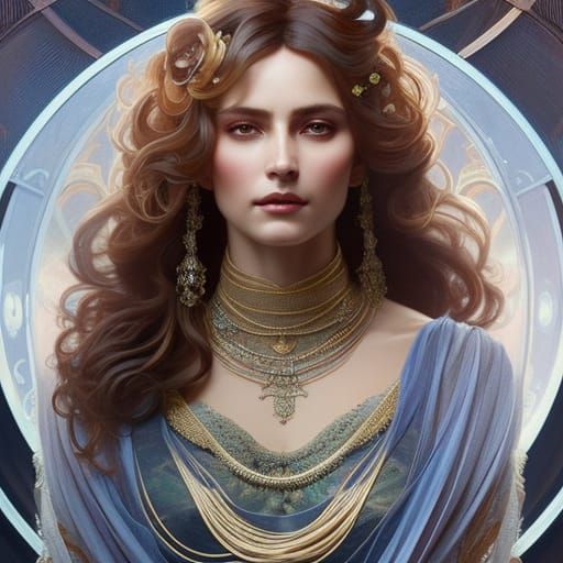 Woman in Silk Gown: A Dark Fantasy Portrait