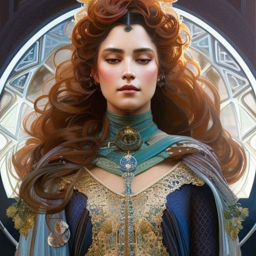 Woman in Silk Gown, Dark Fantasy Concept Art