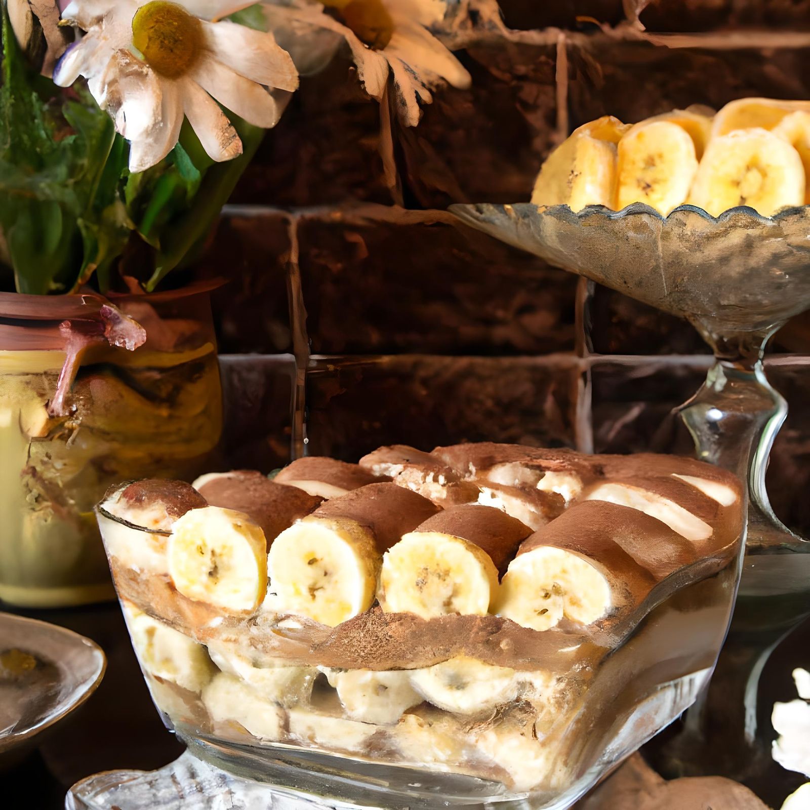 Decadent Banana Tiramisu Cake in Professional Photo
