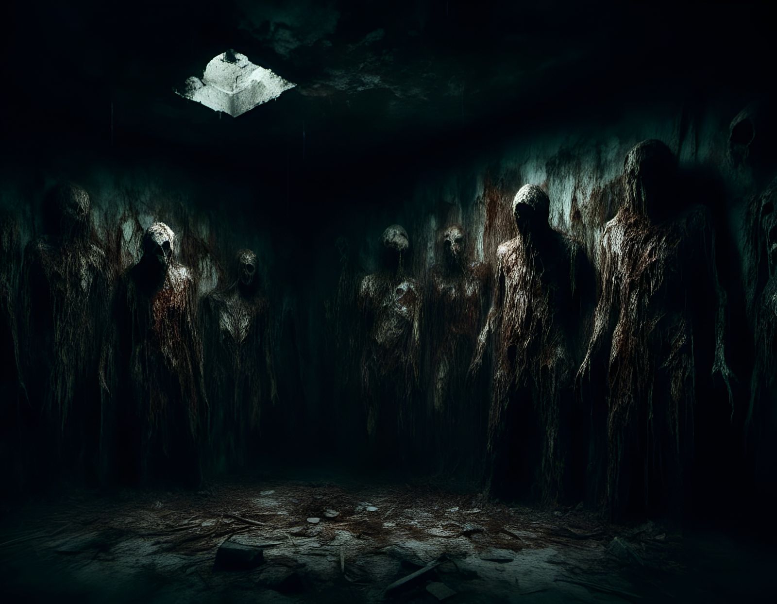 Macabre Shadow Puppets in Dark Room