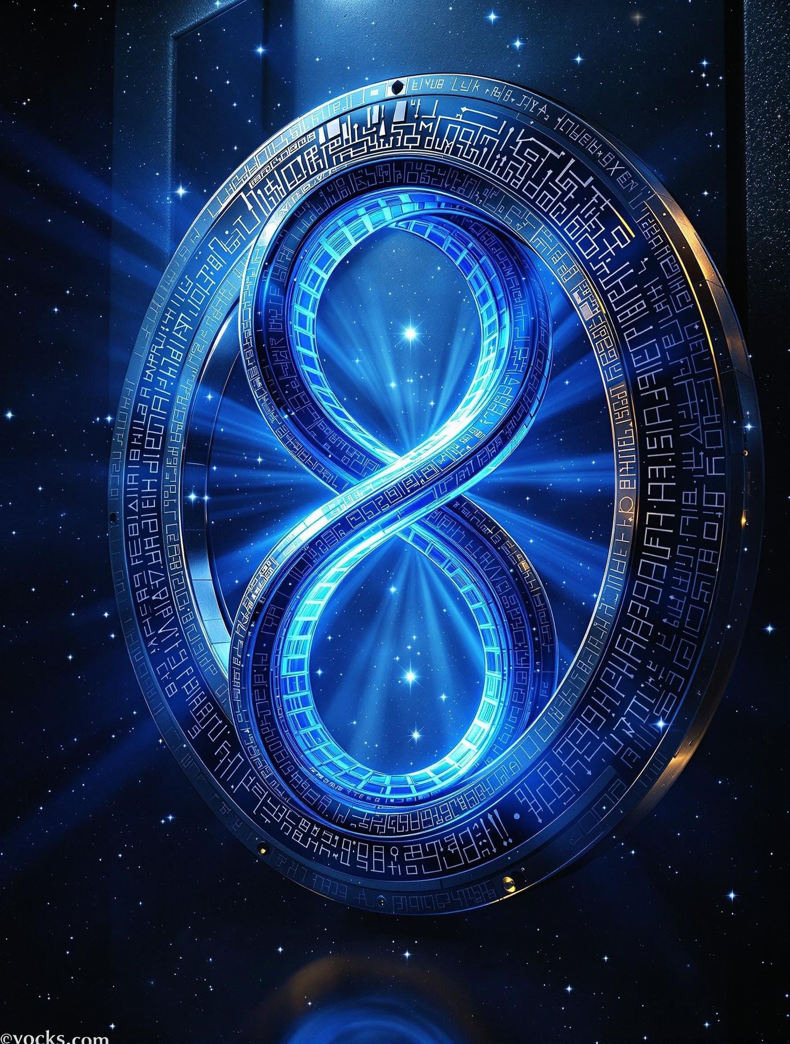 Ethereal Double Helix Stargate with Ancient Runes