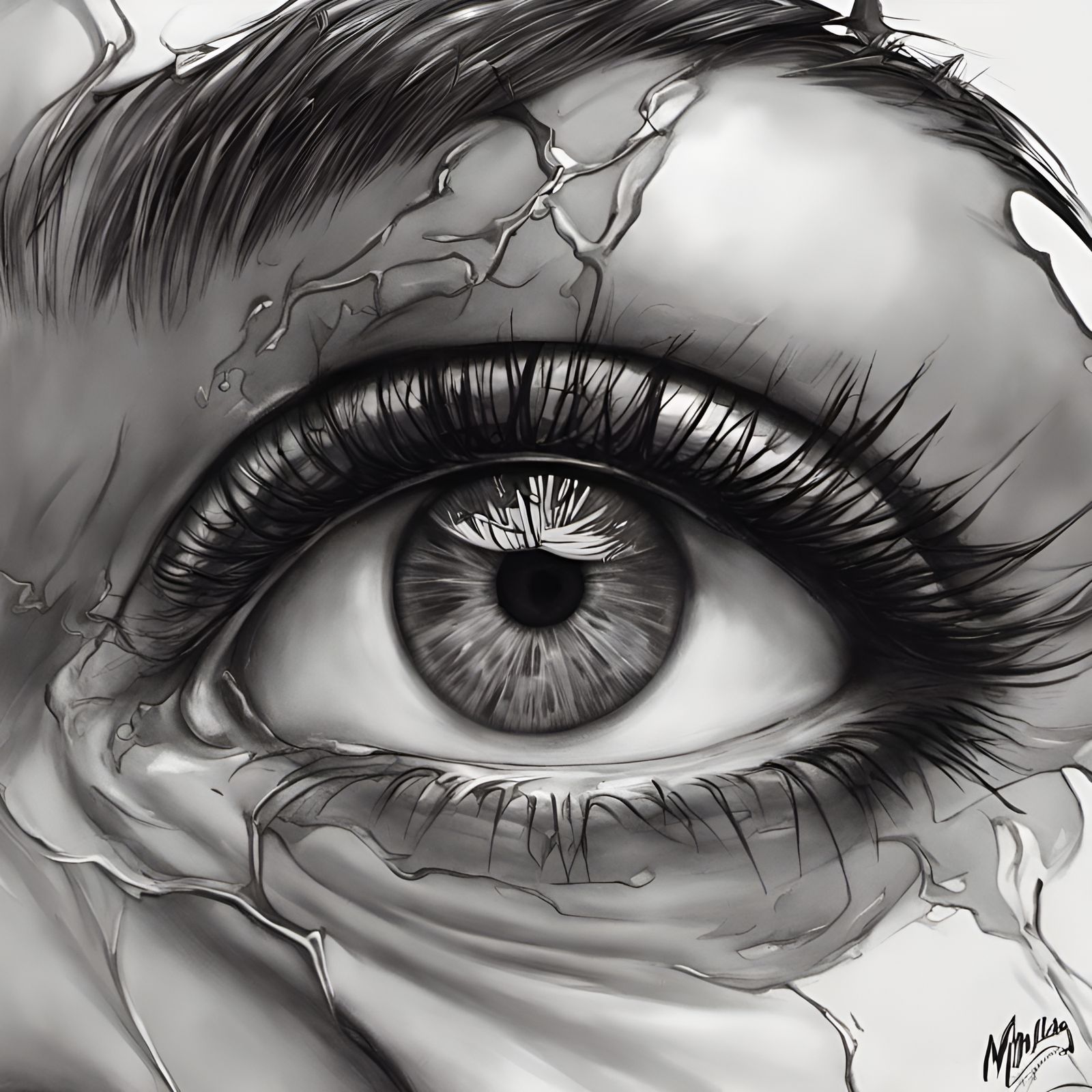 Surreal Pin-Up Girl Macro Portrait