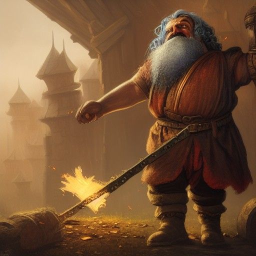 Dwarf Blacksmith Fantasy Concept Art in 8K