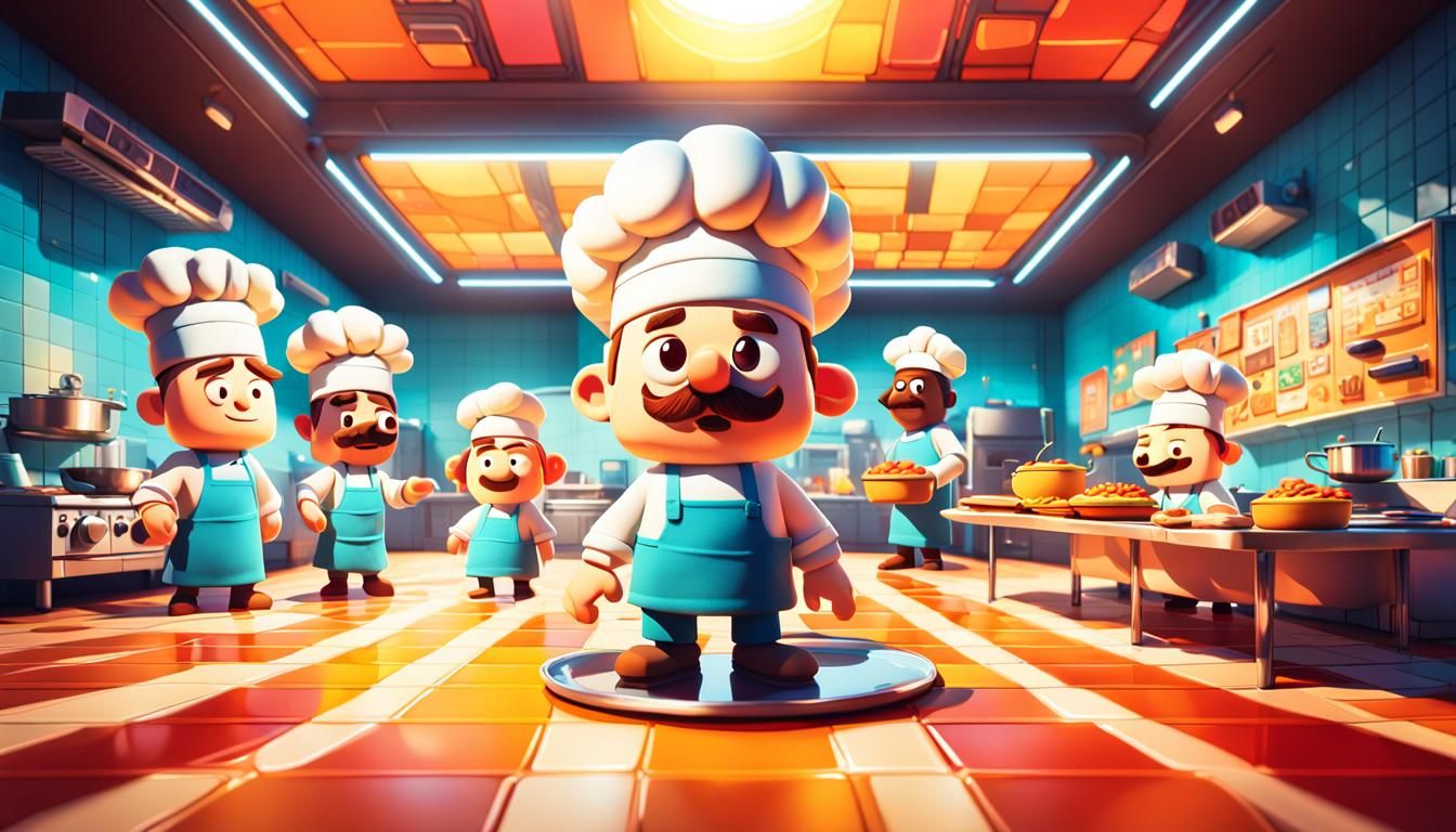 Overcooked Movie Poster in Photorealistic Pop Art