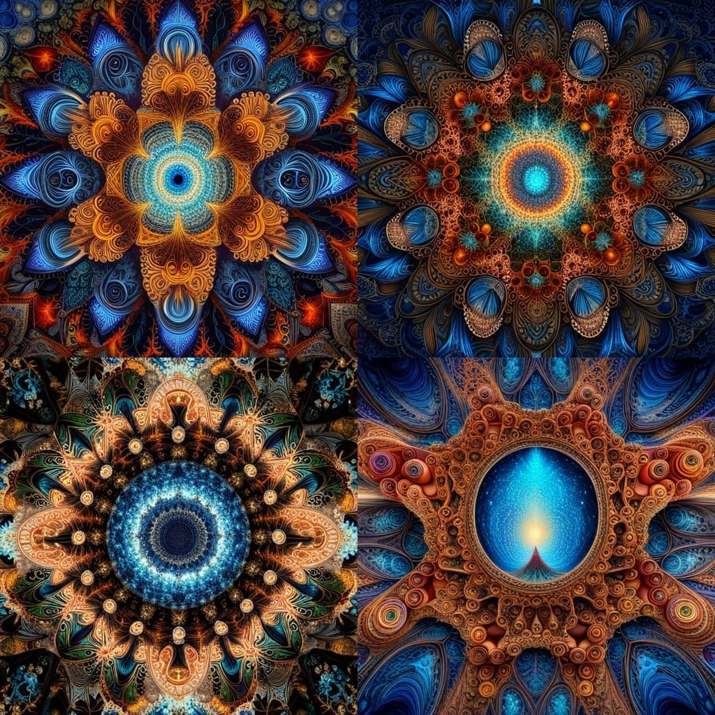 Psychedelic 3D Art with Sacred Geometry Patterns