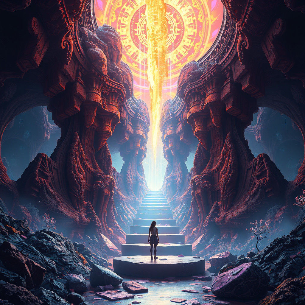 Mental Healing Journey: Detailed Matte Painting