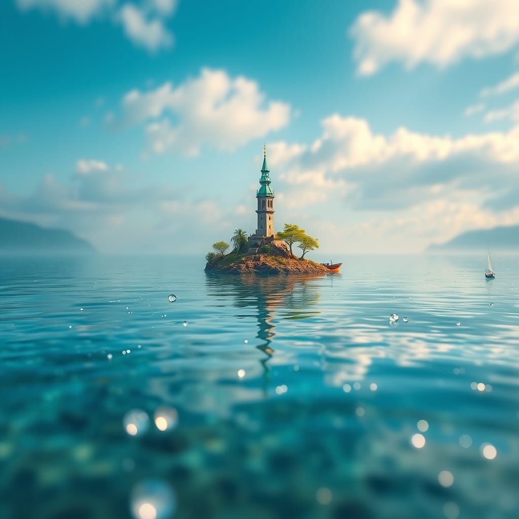 Emerald Tower Shines in Diamond Lake's Tranquil Depths