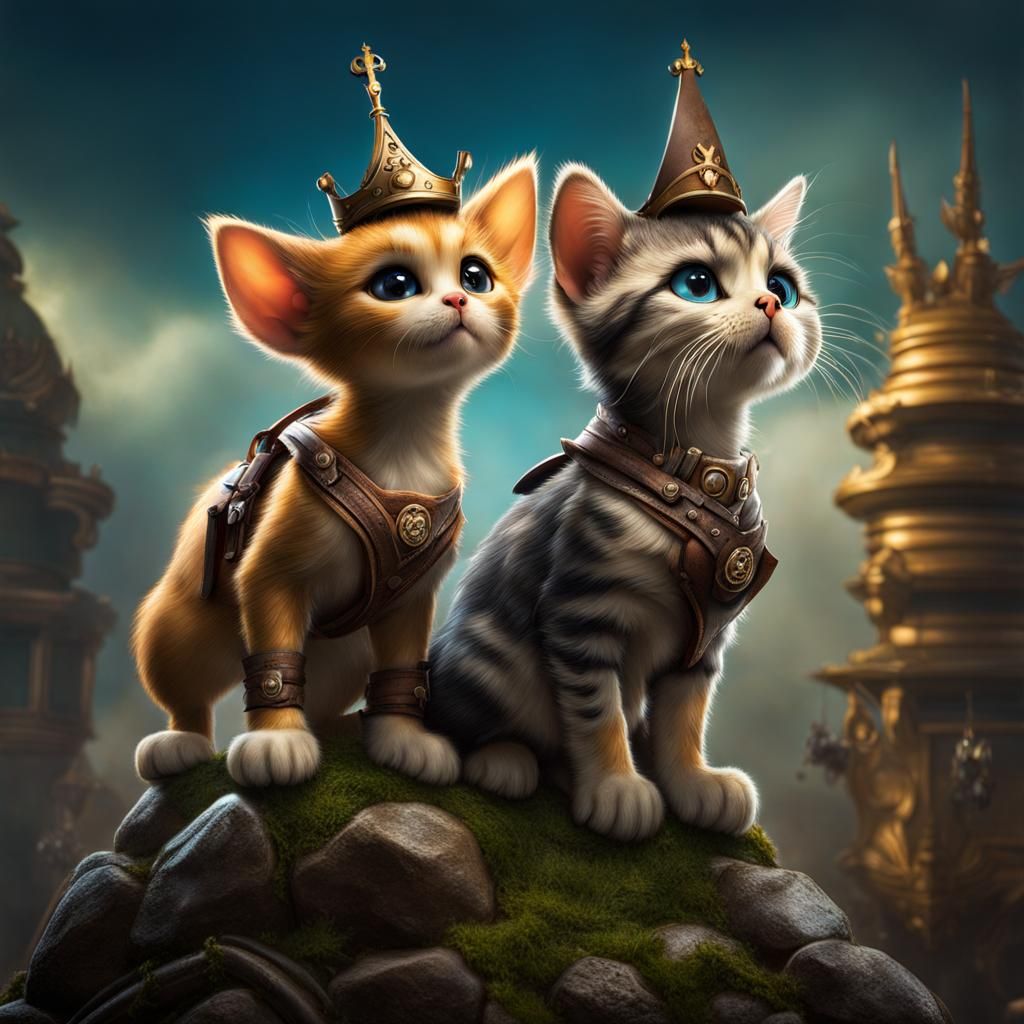 Fantasy Pets Stacked High in HDR Style