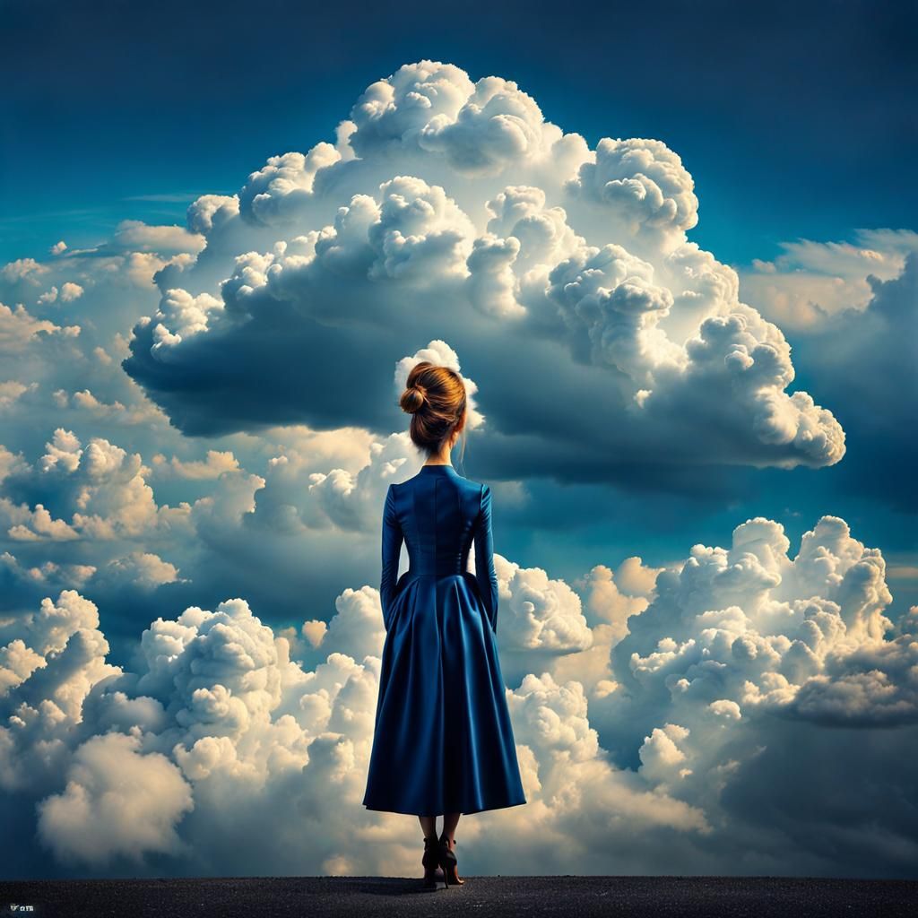 Surreal Cloud Woman in the Sky