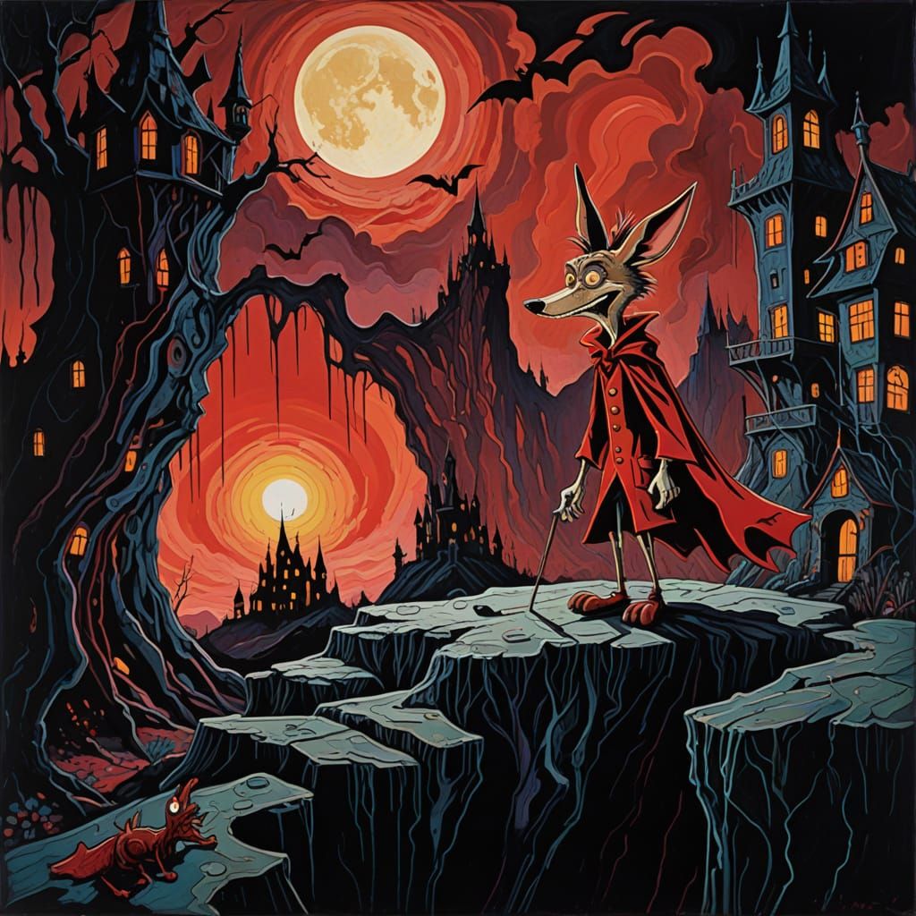 Gothic Vampire Wile E. Coyote in Transylvania