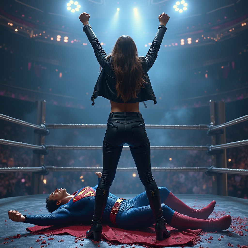 Elizabeth Hurley Triumphs Over Superman in Legendary Wrestli...
